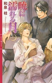 暁に濡れる月